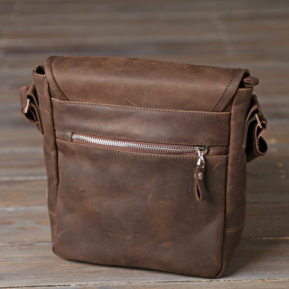 Чоловіча коричнева сумка з матової шкіри SHVIGEL (00890)