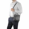 Мужская сумка-барсетка через плечо из натуральной черной кожи Tiding Bag (21853) - 2