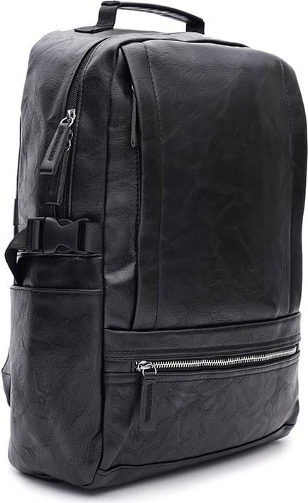 Мужской классический рюкзак из эко-кожи в черном цвете Monsen (22140)