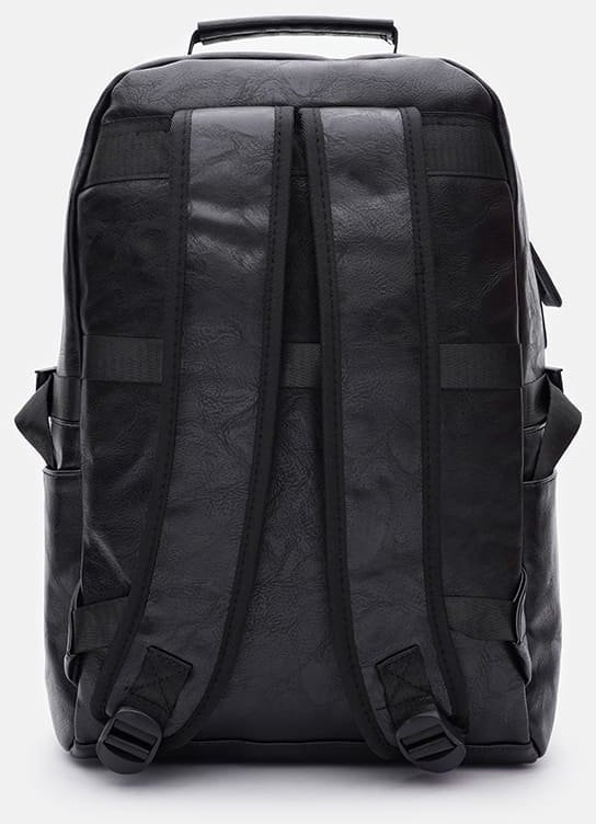 Мужской классический рюкзак из эко-кожи в черном цвете Monsen (22140)