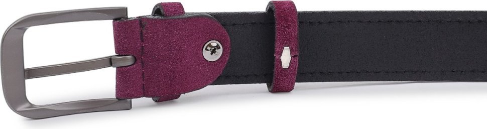 Красивий замшевий ремінь для жінок у фіолетовому кольорі Vintage (2420783)