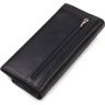 Чорний класичний жіночий гаманець із гладкої шкіри з клапаном на кнопці CANPELLINI (2421724) - 2