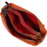 Рыжая наплечная женская сумка на три отделения из натуральной кожи Vintage (2422138)  - 4