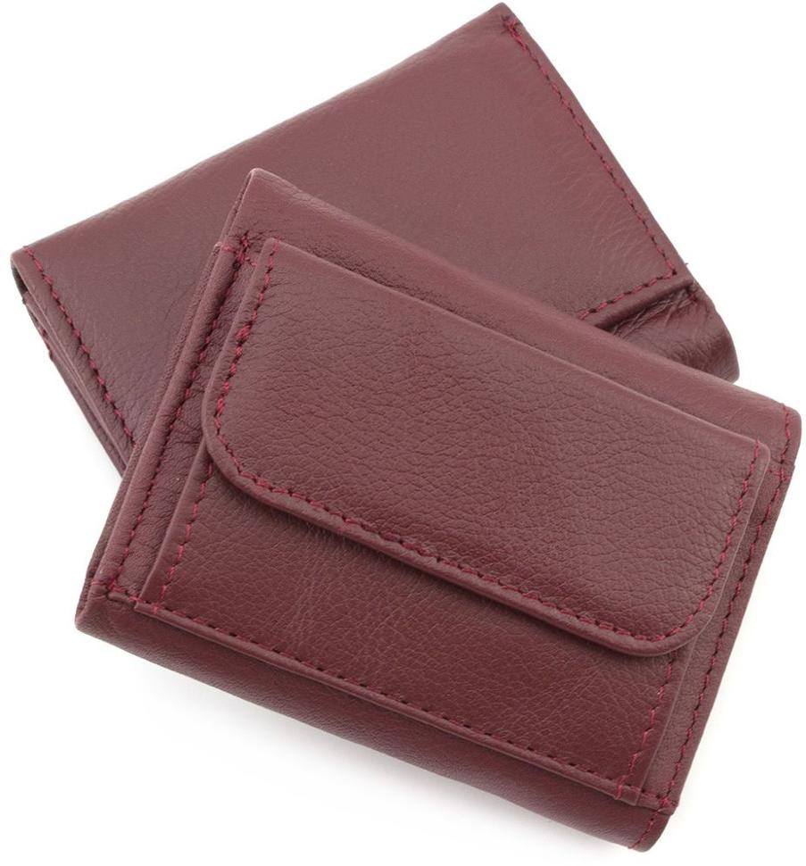 Маленький жіночий гаманець бордового кольору ST Leather (17485)