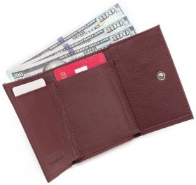 Маленький женский кошелек бордового цвета ST Leather (17485)