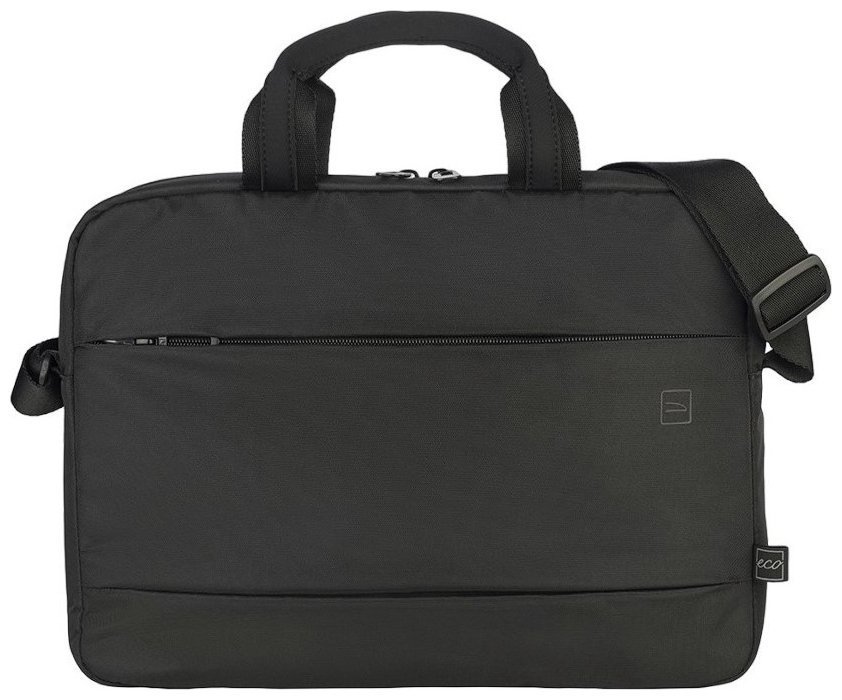 Компактная текстильная сумка через плечо с отделением для ноутбука до 14" Tucano Global 2 черного цвета 103588 фото №1 Компактная текстильная сумка через плечо с отделением для ноутбука до 14" Tucano Global 2 черного цвета 103588 modnotak фото №1