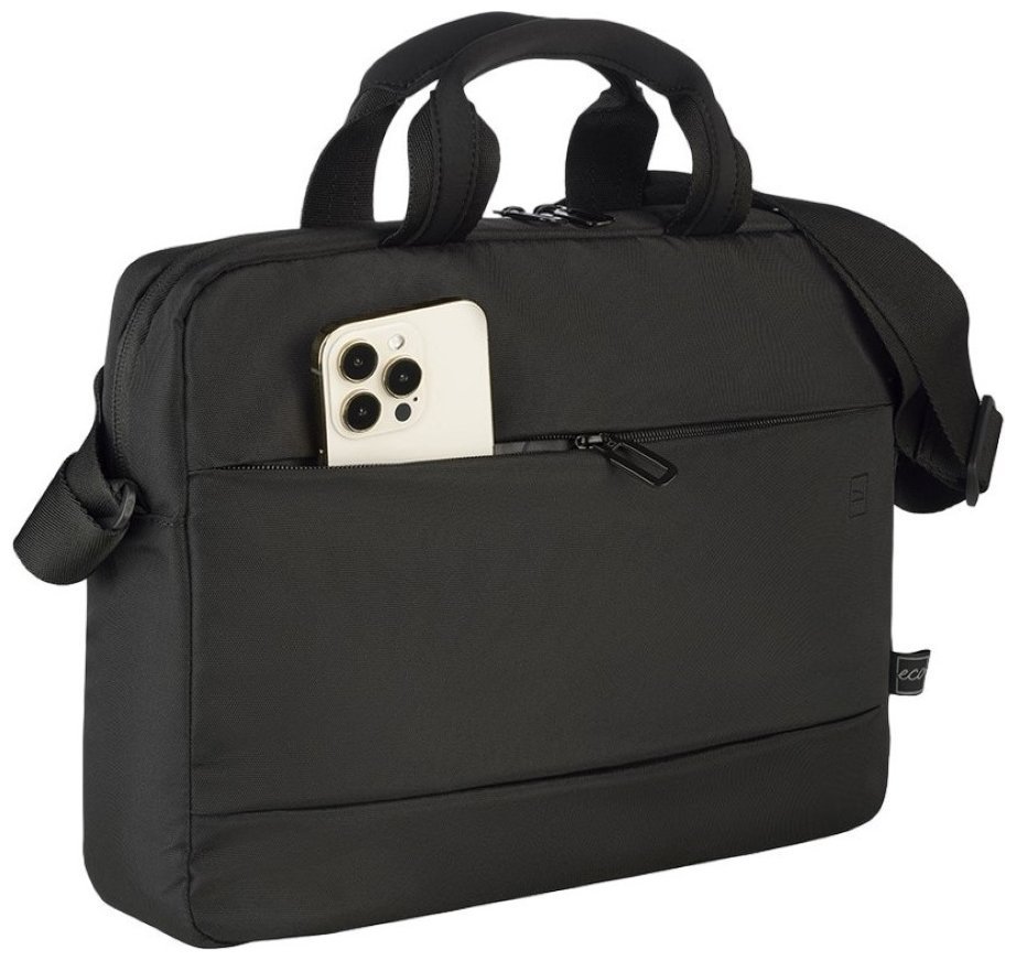 Компактная текстильная сумка через плечо с отделением для ноутбука до 14" Tucano Global 2 черного цвета 103588 фото №5 Компактная текстильная сумка через плечо с отделением для ноутбука до 14" Tucano Global 2 черного цвета 103588 modnotak фото №5