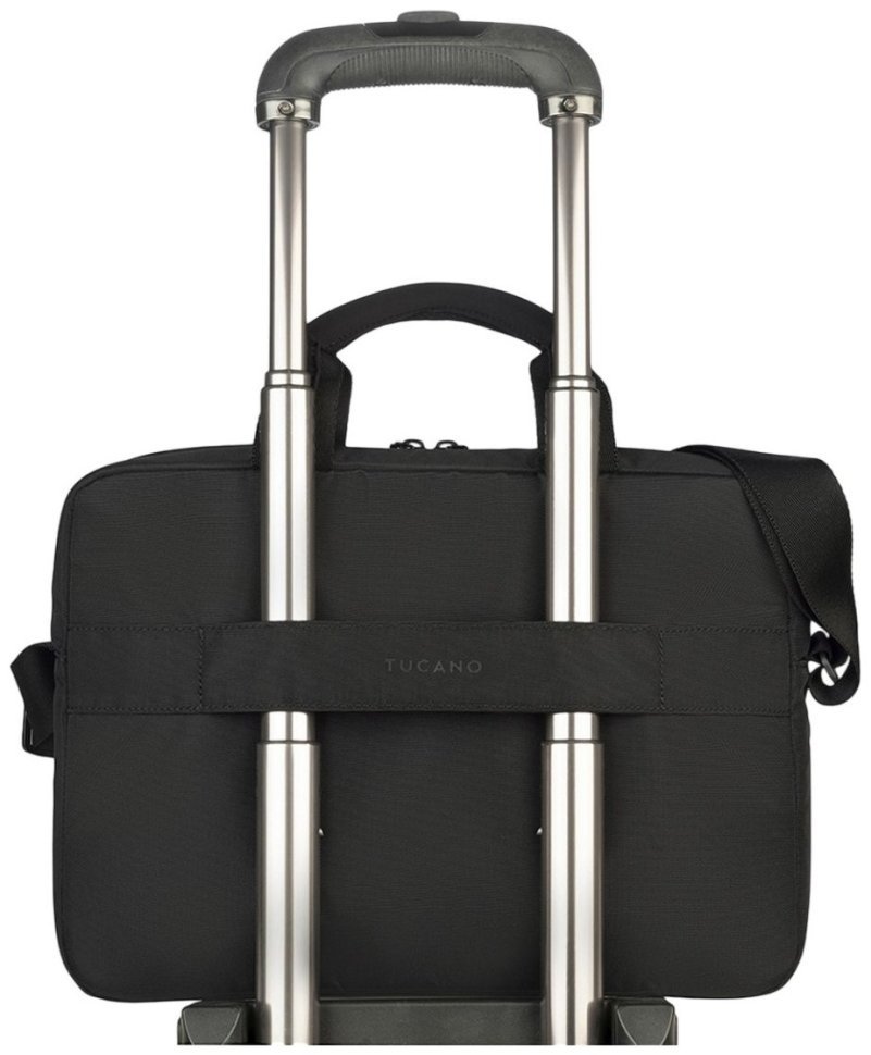 Компактная текстильная сумка через плечо с отделением для ноутбука до 14" Tucano Global 2 черного цвета 103588 фото №6 Компактная текстильная сумка через плечо с отделением для ноутбука до 14" Tucano Global 2 черного цвета 103588 modnotak фото №6