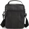 Компактная мужская сумка-барсетка из зернистой кожи черного цвета Allan Marco (15830) - 3