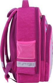 Малиновый школьный рюкзак для девочек с совами Bagland (53688)