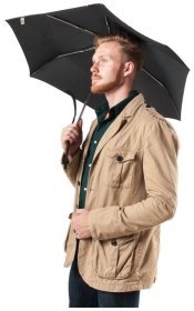 Зонт Fulton Miniflat-1 L339 Black (круглый купол, классический, механика, UPF 30+) черный 93788
