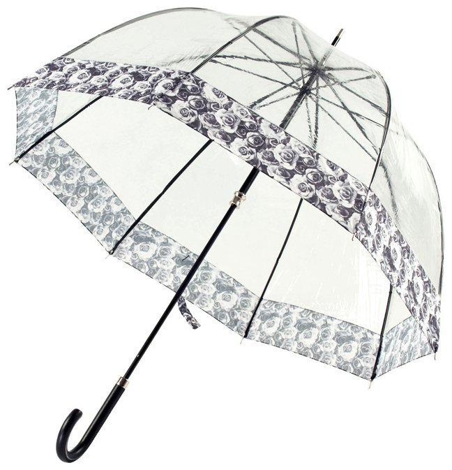 Зонт-трость женский Fulton Birdcage-2 Luxe L866 Photo Rose (механика, прозрачный с принтом роз) 93888 modnotak фото №3