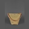 Плетеная сумка из винтажной кожи светло-коричневого цвета BlankNote Пазл M (12762) - 6