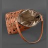 Плетеная сумка из винтажной кожи светло-коричневого цвета BlankNote Пазл M (12762) - 3