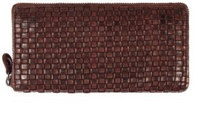 Женский кошелек среднего размера из натуральной кожи с плетением Ashwood D81 94088 (коричневого цвета)