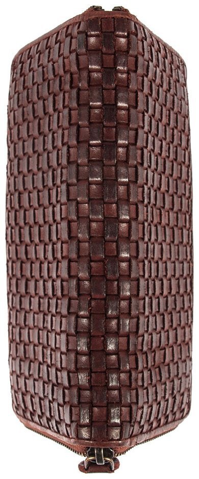 Жіночий гаманець середнього розміру з натуральної шкіри з плетінням Ashwood D81 94088 (коричневого кольору) modnotak фото №4