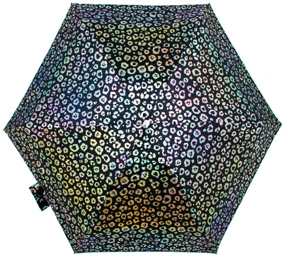 Мини-зонт женский Fulton L501-041116 Tiny-2 Iridescent Leopard (Черный с принтом радужного леопарда, механика) 94288 modnotak фото №5