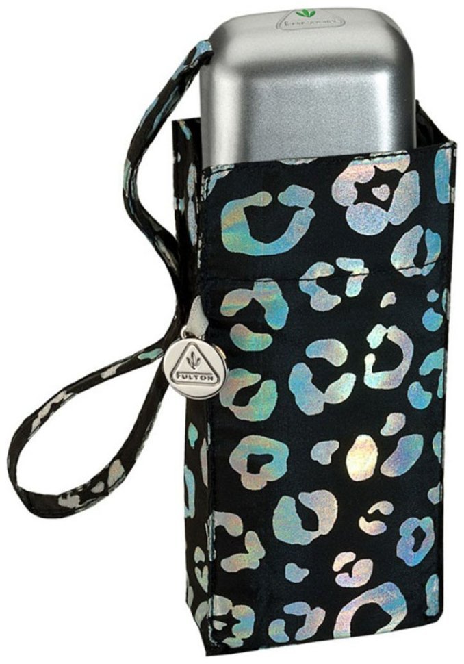 Мини-зонт женский Fulton L501-041116 Tiny-2 Iridescent Leopard (Черный с принтом радужного леопарда, механика) 94288 modnotak фото №7