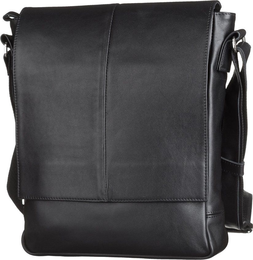 Мужская вертикальная сумка-планшет из натуральной кожи с клапаном SHVIGEL (00859)