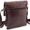 Шкіряна плоска сумка в коричневому кольорі з клапаном Leather Collection (11519) - 5