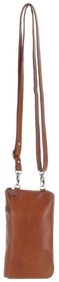 Мини-сумка для смартфона из натуральной гладкой кожи Ashwood T80 коричневого цвета 94488 modnotak фото №3