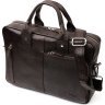 Мужская коричневая сумка-портфель из натуральной износостойкой кожи с ручками KARYA (2420874) - 1