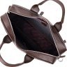Мужская коричневая сумка-портфель из натуральной износостойкой кожи с ручками KARYA (2420874) - 4