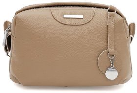 Женская сумка кросс-боди из натуральной кожи флотар Borsa Leather 94688 бежевого цвета