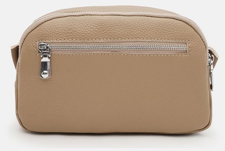 Женская сумка кросс-боди из натуральной кожи флотар Borsa Leather 94688 бежевого цвета modnotak фото №3