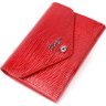 Компактний жіночий гаманець натуральної лакової шкіри червоного кольору KARYA (2421074) - 1