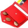 Компактний жіночий гаманець натуральної лакової шкіри червоного кольору KARYA (2421074) - 5