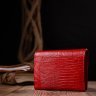 Компактний жіночий гаманець натуральної лакової шкіри червоного кольору KARYA (2421074) - 8
