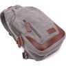 Удобная мужская сумка-рюкзак через плечо из плотного текстиля в сером цвете Vintage (20388) - 3