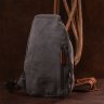 Удобная мужская сумка-рюкзак через плечо из плотного текстиля в сером цвете Vintage (20388) - 8