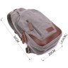 Зручна чоловіча сумка-рюкзак через плече із щільного текстилю у сірому кольорі Vintage (20388) - 10