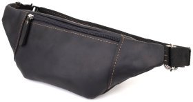 Якісна чоловіча сумка через плече з вінтажної шкіри чорного кольору Shvigel 95088