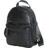Черный универсальный городской рюкзак из натуральной кожи на молнии Vip Collection (21107) - 1