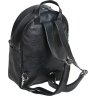 Чорний універсальний міський рюкзак з натуральної шкіри на блискавці Vip Collection (21107) - 2