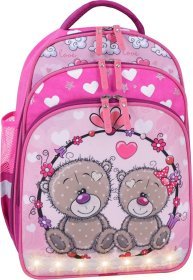 Шкільний рюкзак для дівчаток у малиновому кольорі з принтом Bagland (55388)