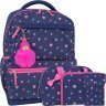 Школьный рюкзак для девочки синего цвета из текстиля Bagland Beyond 55588 - 1