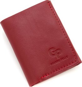 Червоний жіночий гаманець маленького розміру із високоякісної натуральної шкіри Grande Pelle (55988)