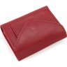 Красный женский кошелек маленького размера из высококачественной натуральной кожи Grande Pelle (55988) - 3