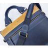Стильна чоловіча сумка з натуральної шкіри синя з жовтою втавкой VATTO (11730) - 5