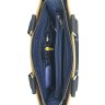 Стильная мужская сумка из натуральной кожи синяя с желтой втавкой VATTO (11730) - 6