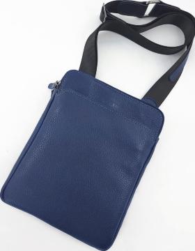 Кожаная мужская сумка на плечо синего цвета VATTO (12129)