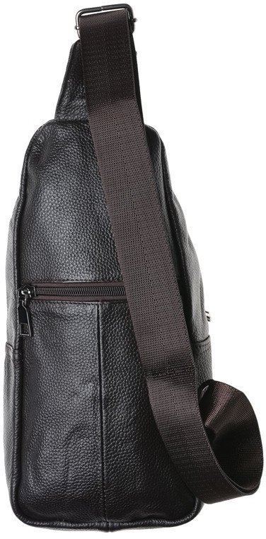 Удобная коричневая мужская сумка-рюкзак из натуральной кожи Keizer (19340)