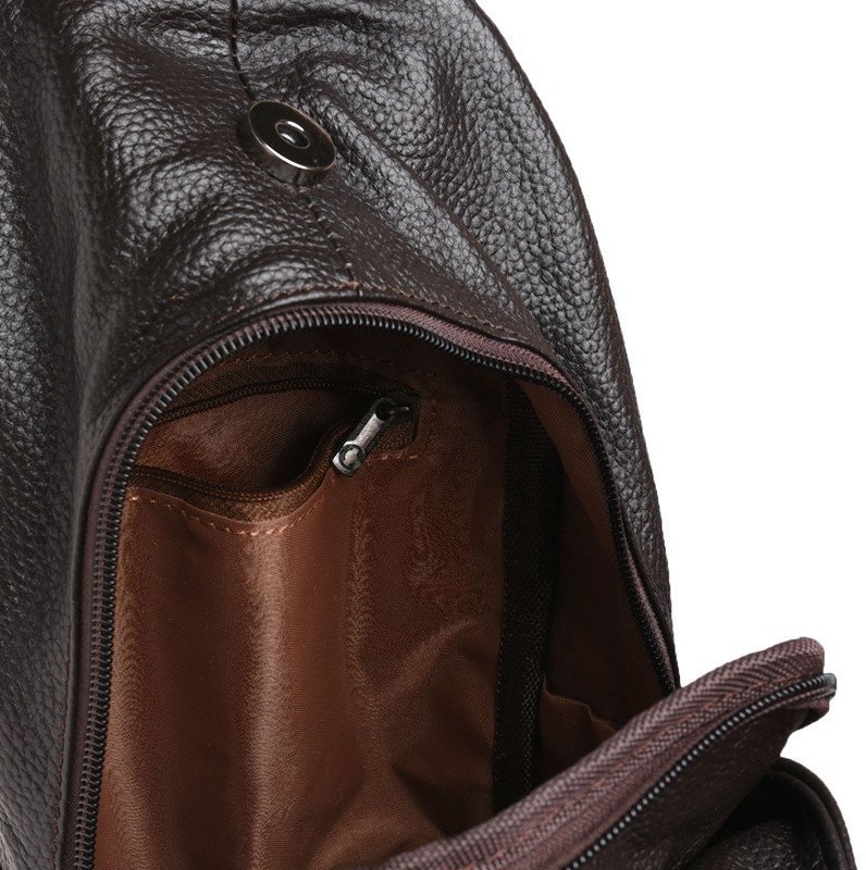 Зручна коричнева чоловіча сумка-рюкзак з натуральної шкіри Keizer (19340)