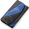 Гаманець з преміум шкіри морського ската чорно-синього кольору STINGRAY LEATHER (024-18115) - 1