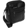Черная наплечная мужская сумка-планшет из фактурной кожи на две молнии Borsa Leather (21424) - 1