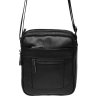 Черная наплечная мужская сумка-планшет из фактурной кожи на две молнии Borsa Leather (21424) - 2